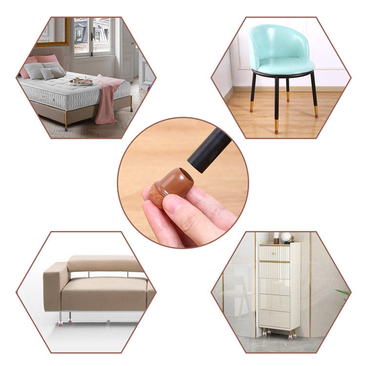 Chair Leg Protective TPE Pad Rubber Felt Bottom Furniture Chair Leg Covers  Floor Protectors With Felt for Chairs